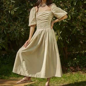 Free People Endless Summer Ain't She A Beaut Midi Dress Moss XS